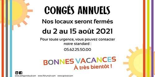 Fermeture d'été